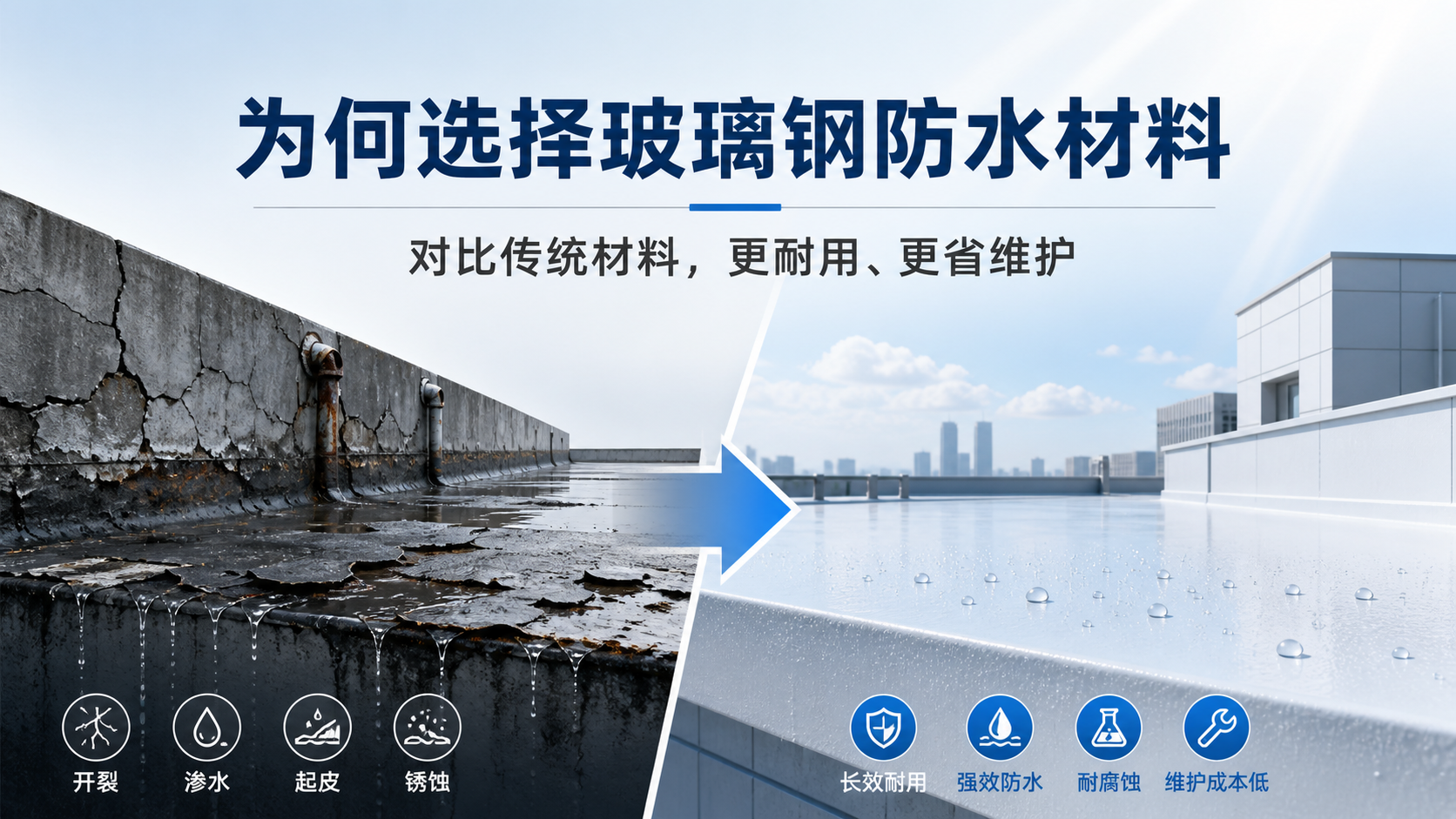 在海东，为何选择玻璃钢防水材料而非传统材料